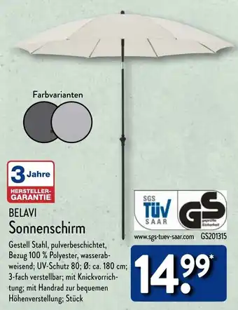 Aldi Nord BELAVI Sonnenschirm Angebot