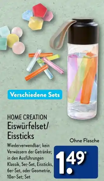 Aldi Nord HOME CREATION Eiswürfelset/Eissticks Angebot