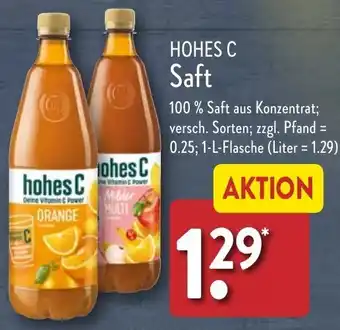 Aldi Nord HOHES C Saft 1 L Flasche Angebot