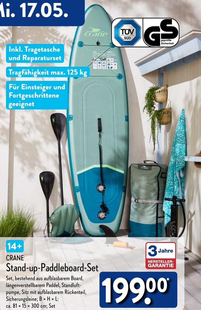 CRANE StandupPaddleboardSet Angebot bei Aldi Nord