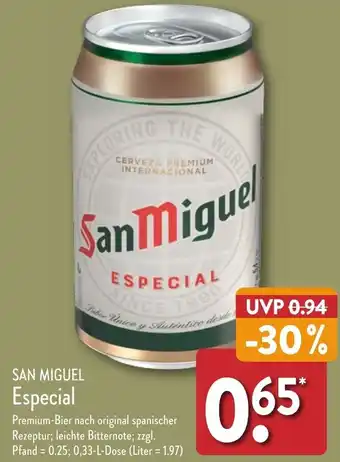 Aldi Nord SAN MIGUEL Especial 0,33 L Dose Angebot