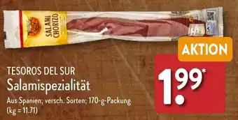 Aldi Nord TESOROS DEL SUR Salamispezialität 170 g Packung Angebot