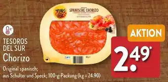 Aldi Nord TESOROS DEL SUR Chorizo 100 g Packung Angebot