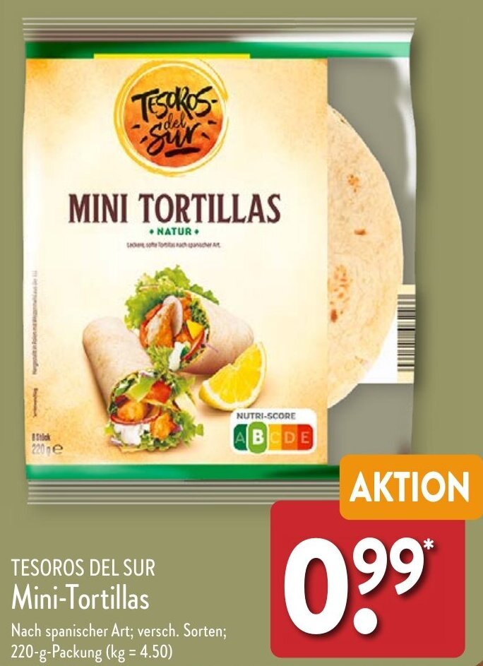 TESOROS DEL SUR MiniTortillas 220 g Packung Angebot bei Aldi Nord