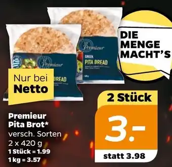 NETTO Premieur Pita Brot 2 x 420 g Angebot