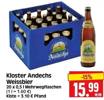 Edeka Herkules Kloster Andechs Weissbier 20*500ml Angebot