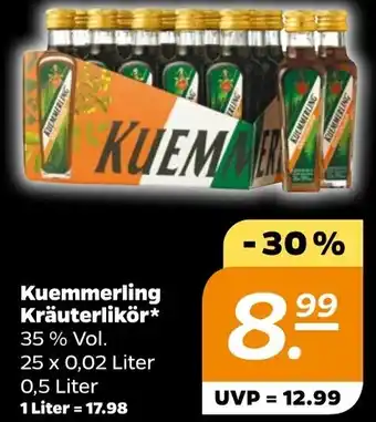 NETTO Kuemmerling Kräuterlikör 25 x 0,02 Liter Angebot