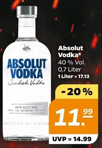 NETTO Absolut Vodka 0,7 Liter Angebot