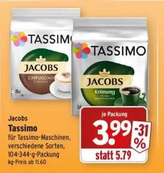 Wasgau Jacobs Tassimo 104-344g Angebot