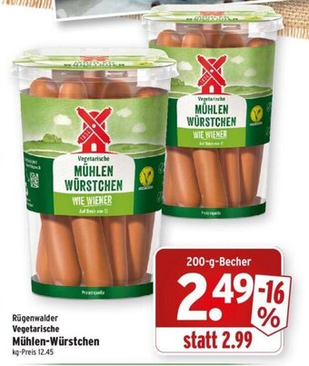 Wasgau Rügenwalder Vegetarische Mühlen-Würstchen 200g Angebot