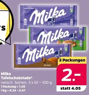 NETTO Milka Tafelschokolade* 3 x 81 - 100 g Angebot