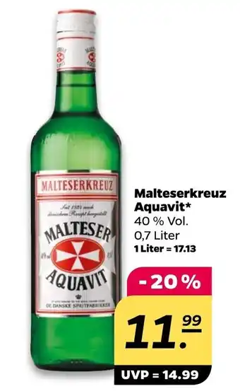 NETTO Malteserkreuz Aquavit* 0,7 Liter Angebot