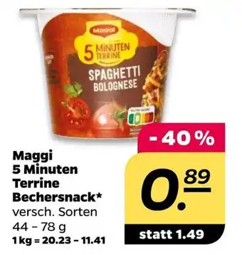 NETTO Maggi 5 Minuten Terrine Bechersnack* 44 - 78 g Angebot