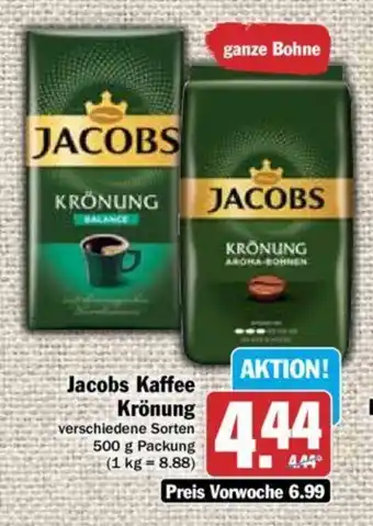 Hit Jacobs Kaffee Krönung 500 g Packung Angebot