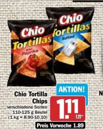 Hit Chio Tortillas fortillas Chips 100-125 g Beutel Angebot