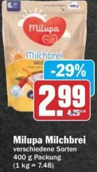 Hit Milupa Milchbrei 400 g Packung Angebot