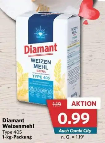 Combi Diamant Weizenmehl 1-kg-Packung Angebot