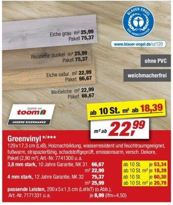 toom Baumarkt toom Greenvinyl */*** Angebot