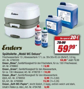 toom Baumarkt Enders Spültoilette ,,Mobil WC Deluxe" Angebot