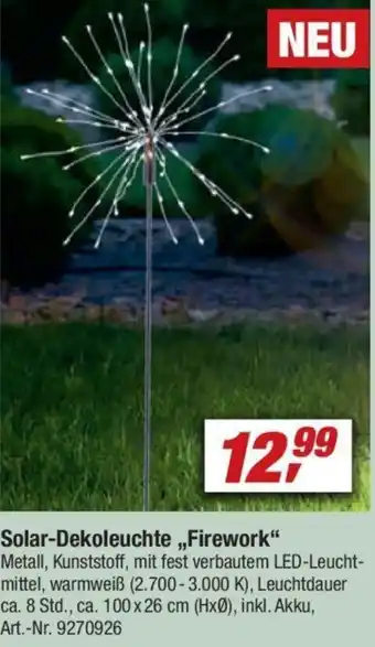 toom Baumarkt Solar-Dekoleuchte ,,Firework" Angebot