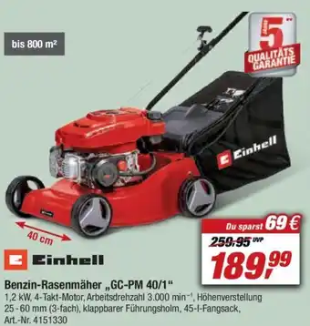 toom Baumarkt Einhell Benzin-Rasenmäher ,,GC-PM 40/1" Angebot