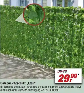 toom Baumarkt Balkonsichtschutz ,,Efeu" Angebot