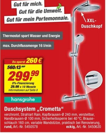toom Baumarkt Duschsystem ,,Crometta" Angebot