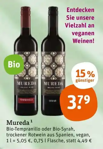 tegut Mureda ¹ 0,75 l Flasche Angebot