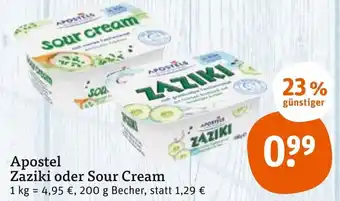 tegut Apostel Zaziki oder Sour Cream 200 g Becher Angebot