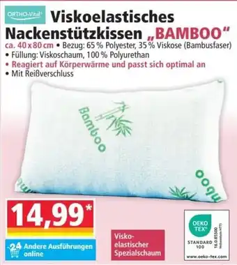 Norma Viskoelastisches Nackenstützkissen ,,BAMBOO" Angebot