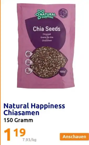 Action Natural Happiness Chiasamen 150 Gramm Angebot