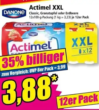 Norma Danone Actimel XXL 12 x 100 g Packung Angebot