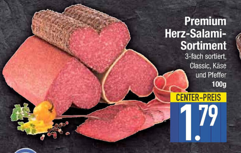 Premium HerzSalamiSortiment 100 g Angebot bei ECenter