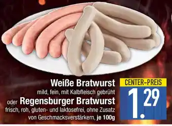 E-Center Weiße Bratwurst oder Regensburger Bratwurst 100g Angebot