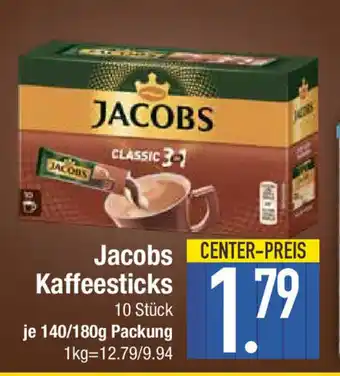 E-Center Jacobs Kaffeesticks je 140/180g Packung Angebot