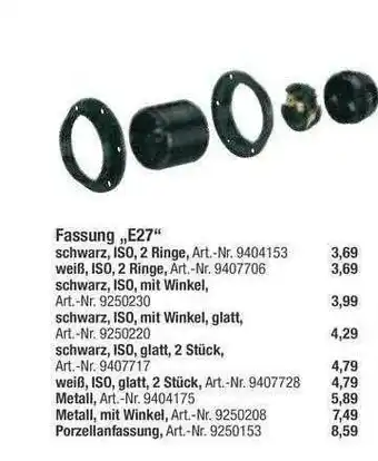 toom Baumarkt Fassung „E27” Angebot