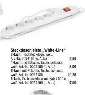 toom Baumarkt Steckdosenleiste „white-line” Angebot