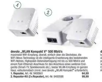 toom Baumarkt Devolo „wlan Kompakt V” 500 Mbit-s Angebot