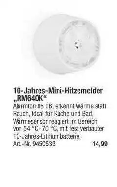 toom Baumarkt 10 Jahres Mini Hitzenmelder „RM640K” Angebot