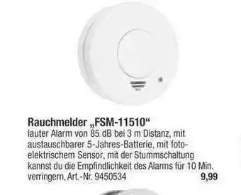 toom Baumarkt Rauchmelder „FSM 11510” Angebot