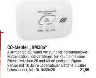 toom Baumarkt C0-melder „RM386” Angebot