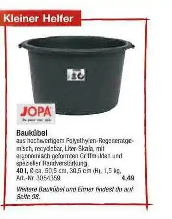 toom Baumarkt Jopa Baukübel Angebot