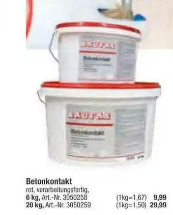 toom Baumarkt Betonkontakt Angebot