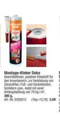 toom Baumarkt Montage Kleber Deko Angebot