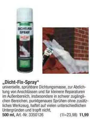 toom Baumarkt Dicht-fix Spray Angebot