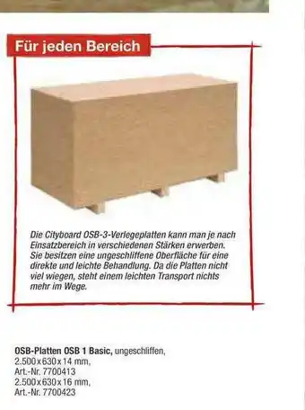 toom Baumarkt Osb Platten Osb 1 Basic Angebot