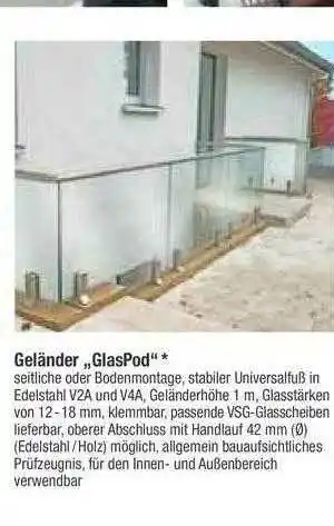 toom Baumarkt Geländer „glaspod” Angebot