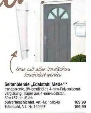 toom Baumarkt Seitenblende „edelstahl Mette” Angebot