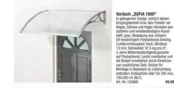 toom Baumarkt Vordach „sofia 1000” Angebot