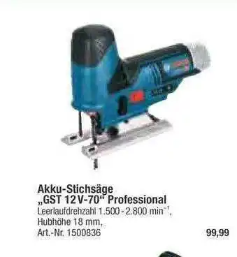 toom Baumarkt Akku-stichsäge „GST 12V-70 Professional Angebot